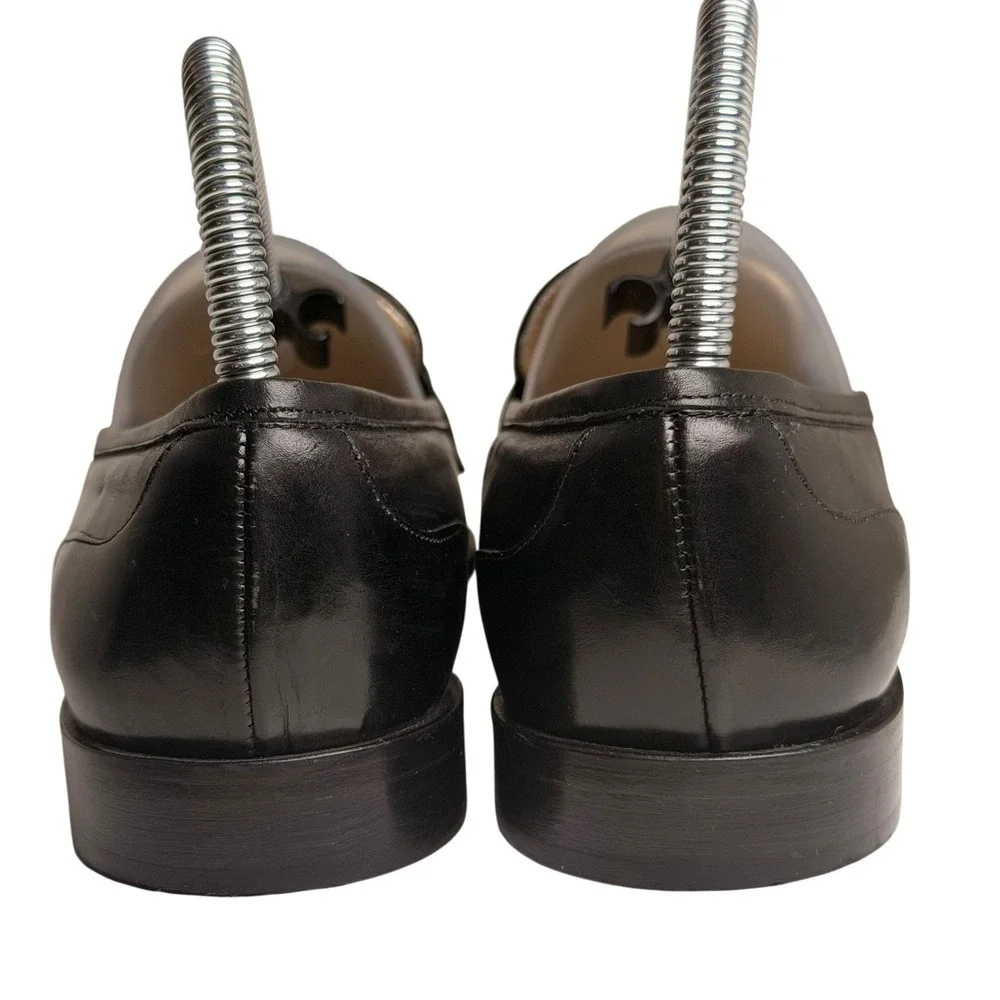 Vintage 90s Talbots Italy Horsebit Loafers Black Leather 8N